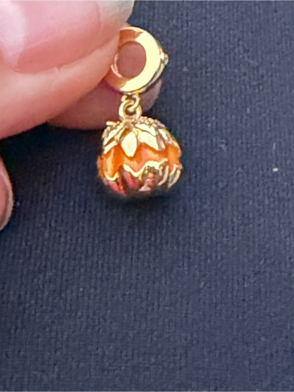Gold-Plated Orange Pumpkin Charm